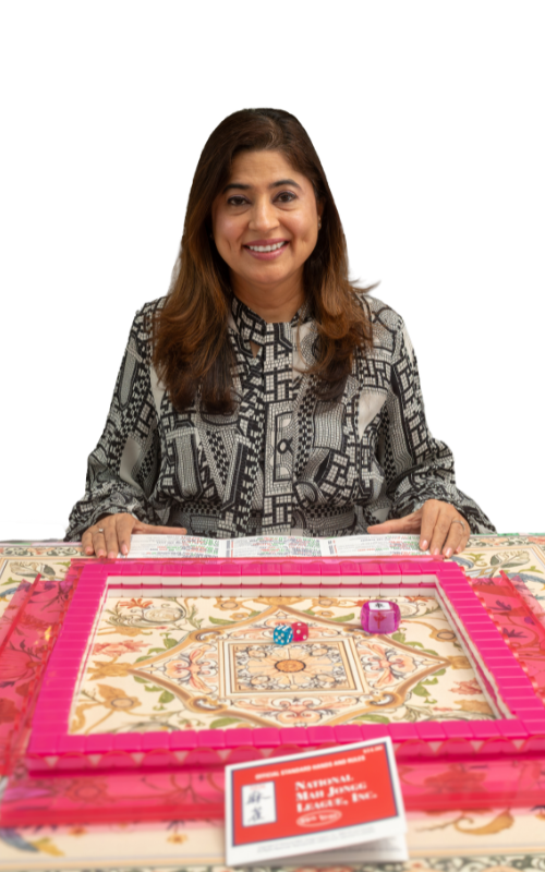 Hashmat Pereira arranging Mahjong tiles